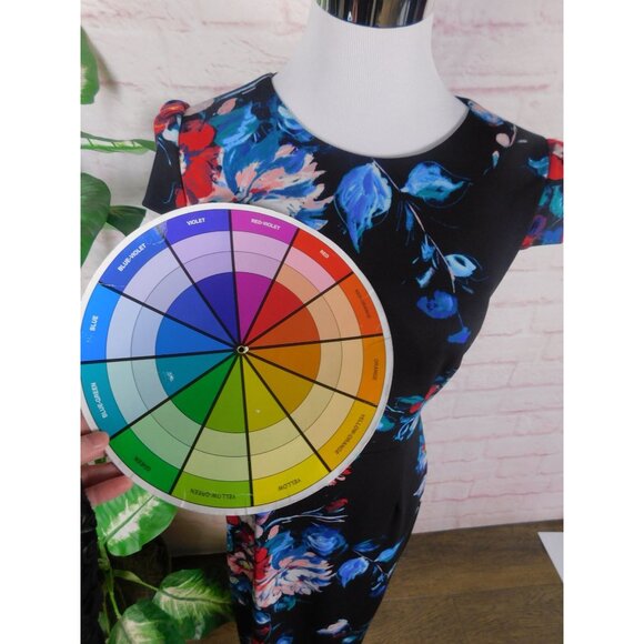 SALE Betsey Johnson Floral Bodycon Midi Dress Size 4 Bold Statement - Picture 7 of 10